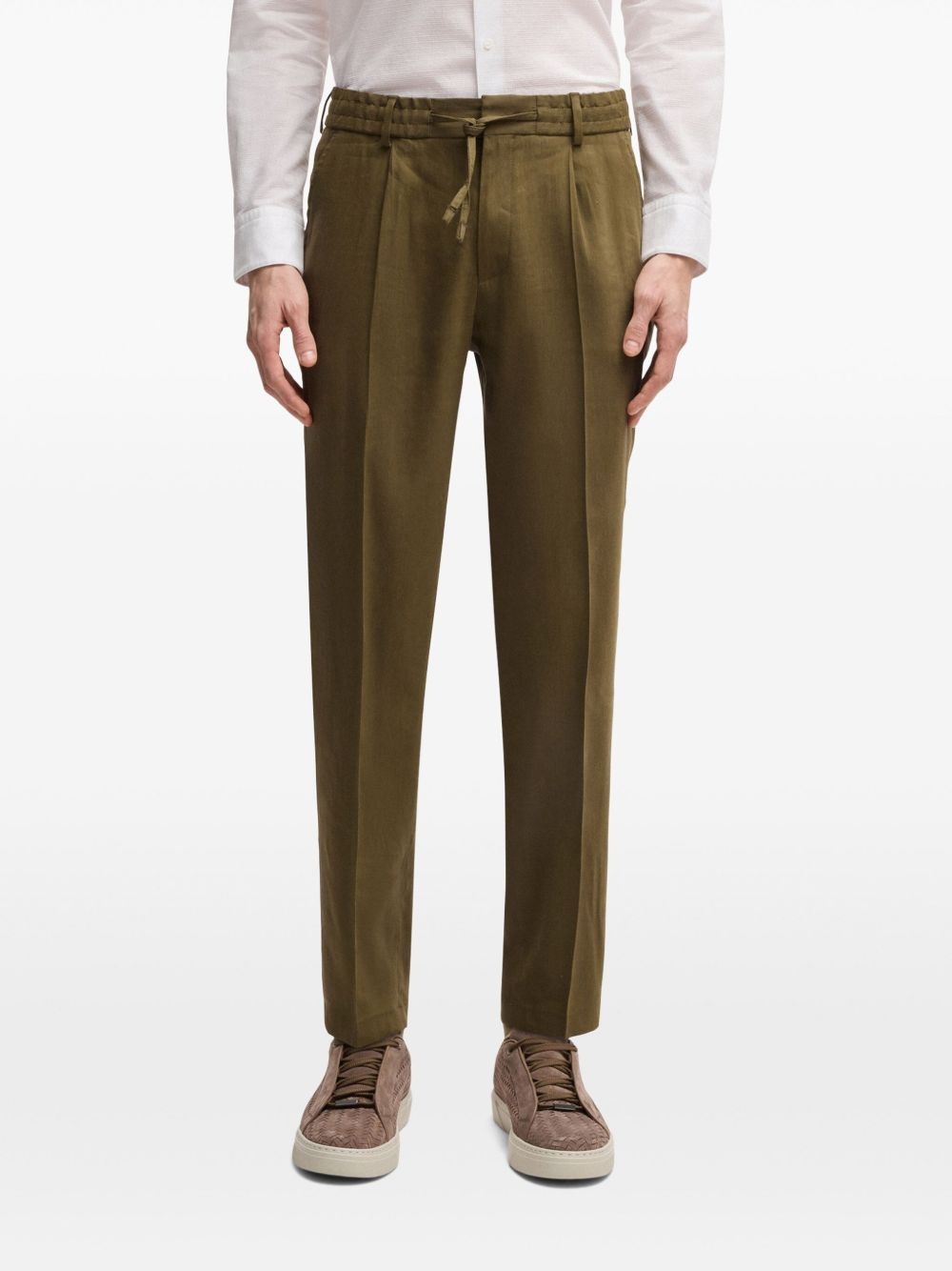 drawstring straight-leg trousers - 3