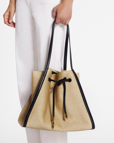 Lanvin SEQUENCE BAG IN LEATHER AND RAFFIA outlook