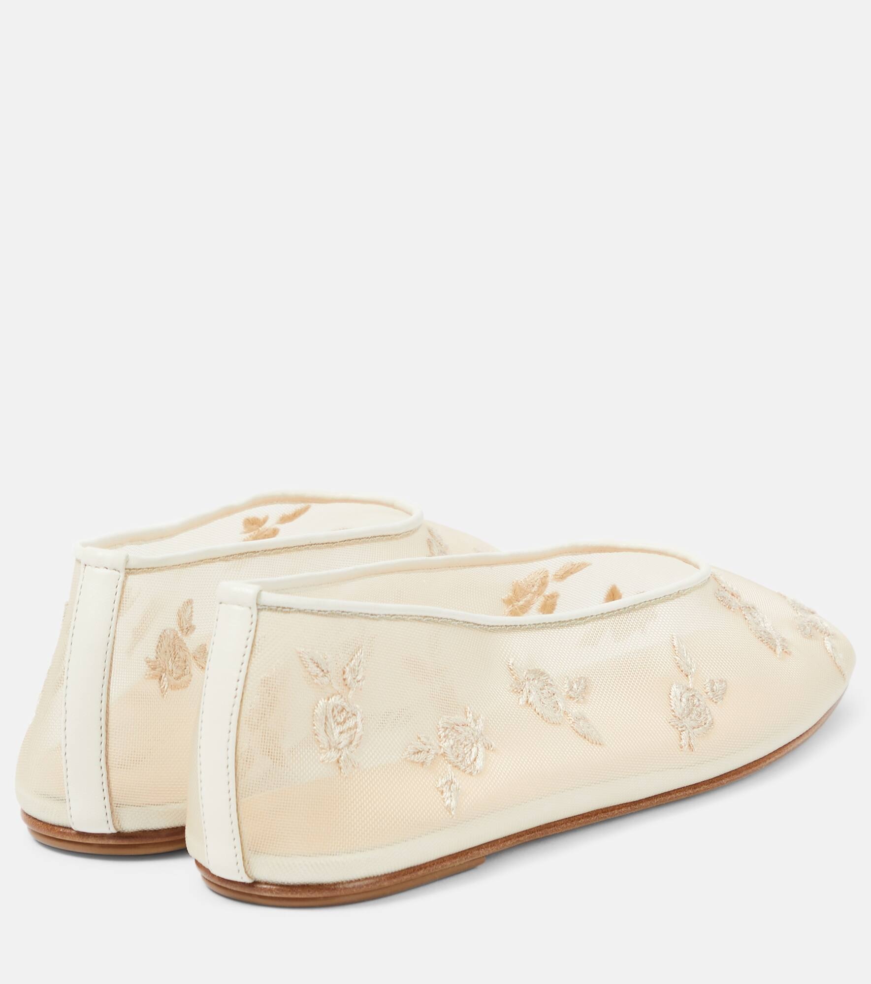 Embroidered mesh ballet flats - 2