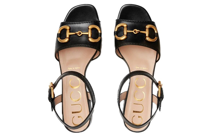 (WMNS) Gucci Horsebit Black Sandals 655413-BKO00-1000 - 3