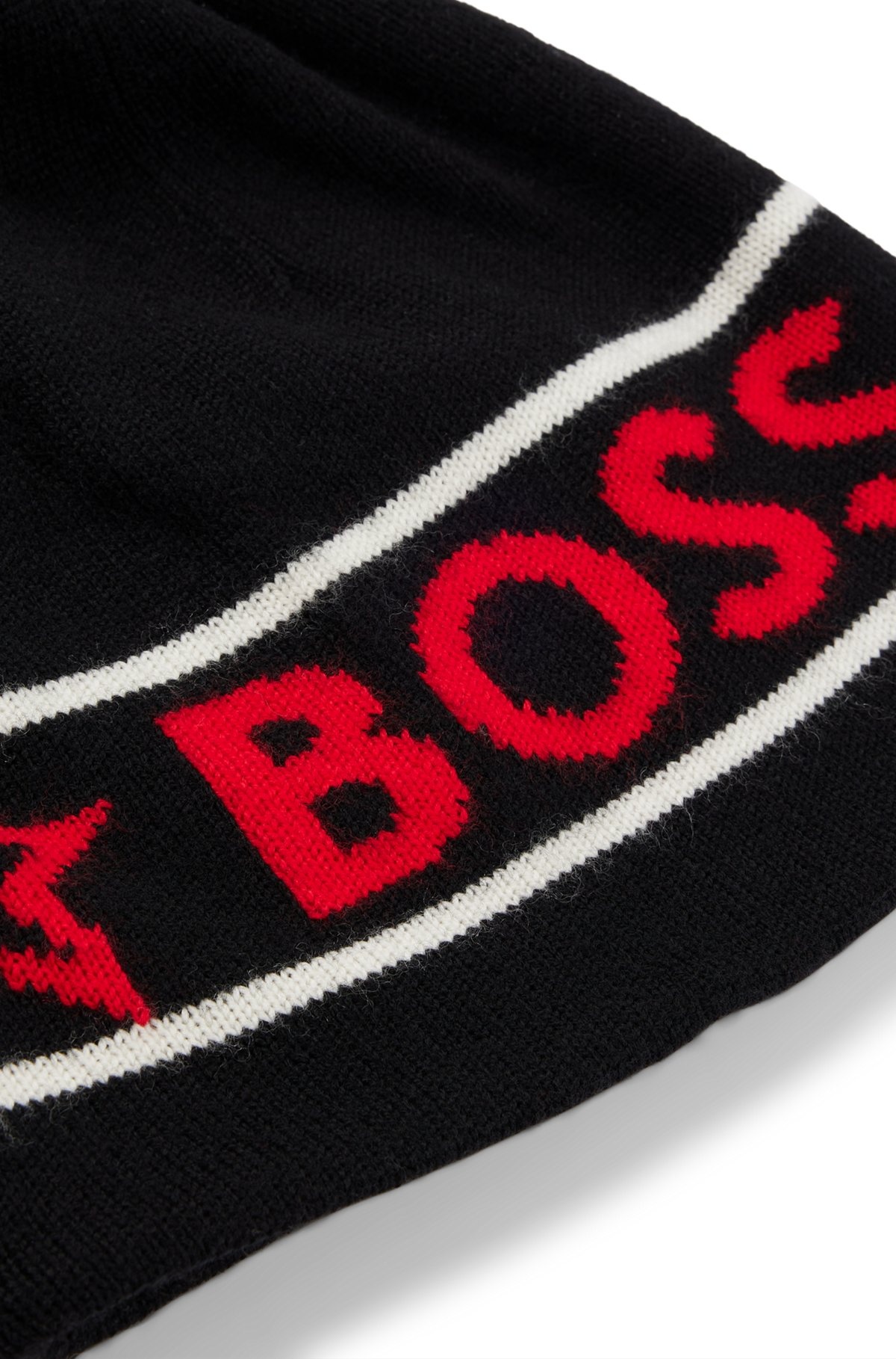 BOSS X PERFECT MOMENT WOOL BEANIE HAT WITH LOGO INTARSIA - 5
