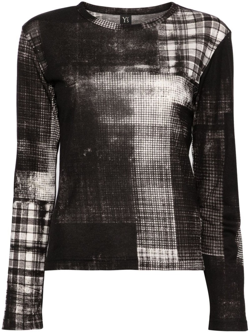 abstract-print fine-knit jumper 1