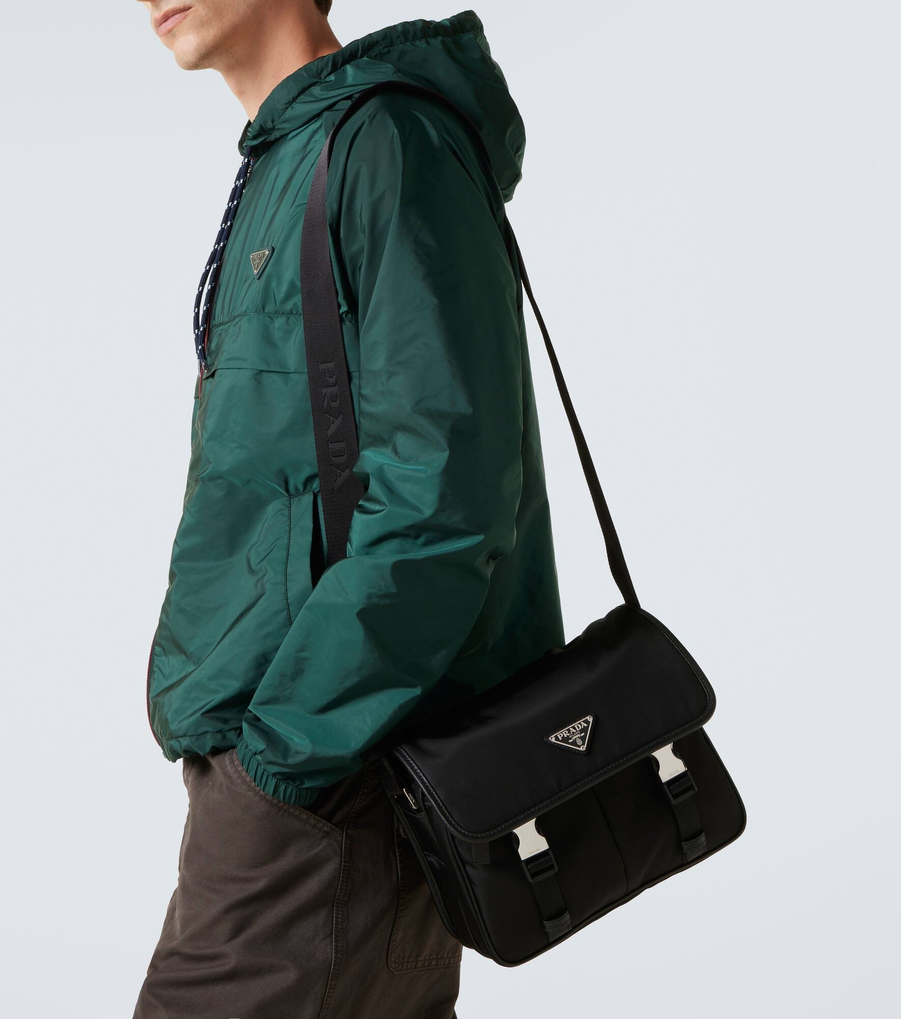 Re-Nylon leather-trimmed shoulder bag - 2