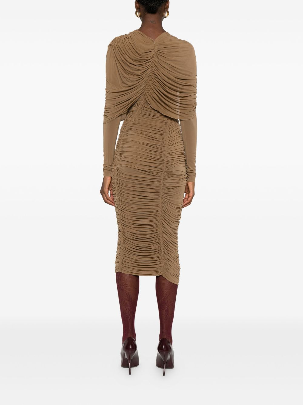 draped midi dress - 4
