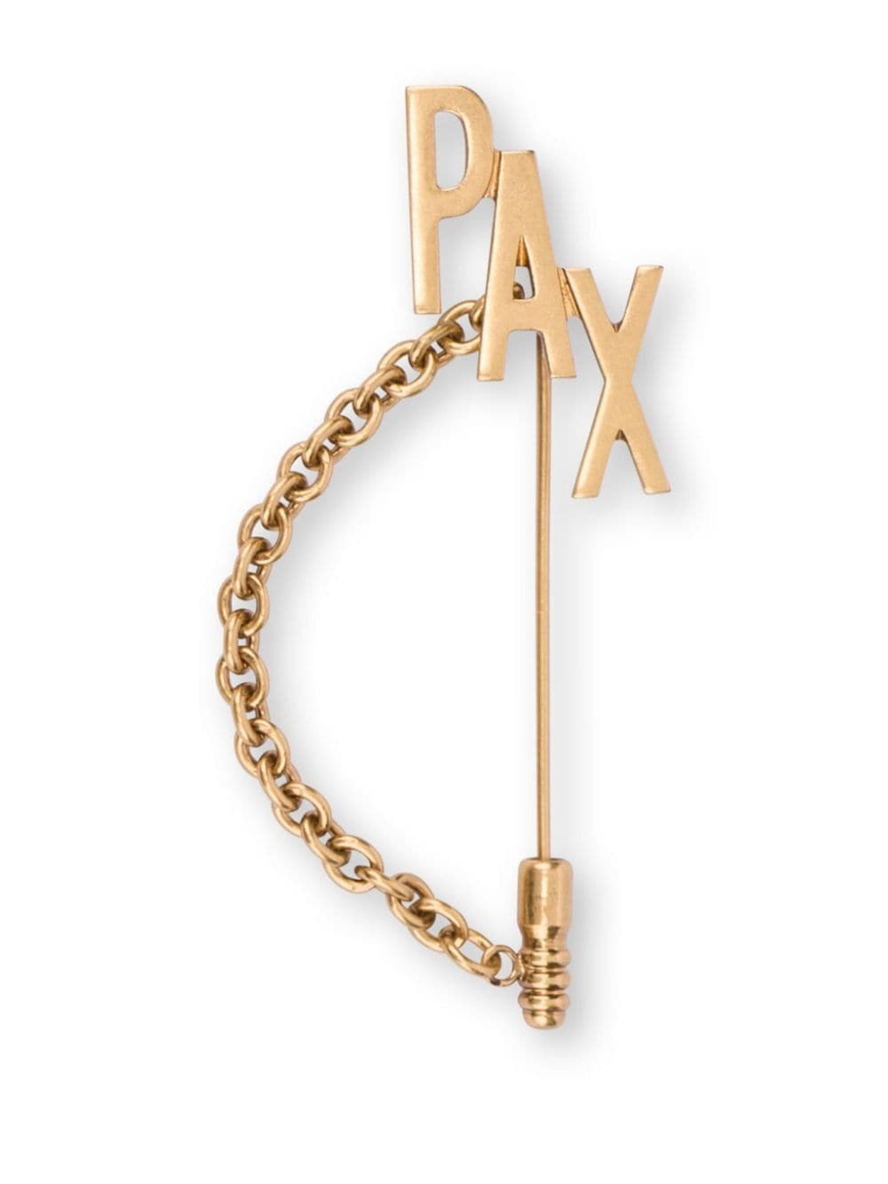Pax-lettering chain-detail brooch - 3
