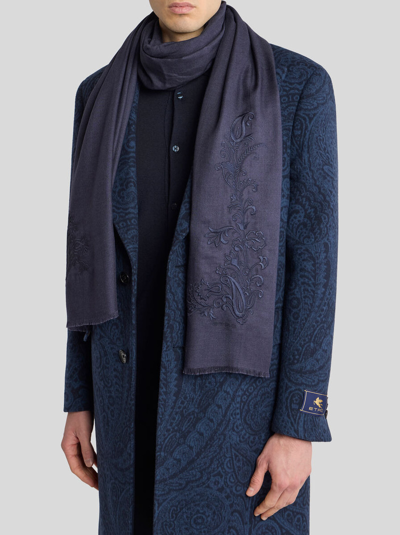 Etro CASHMERE AND SILK SCARF WITH EMBROIDERY outlook