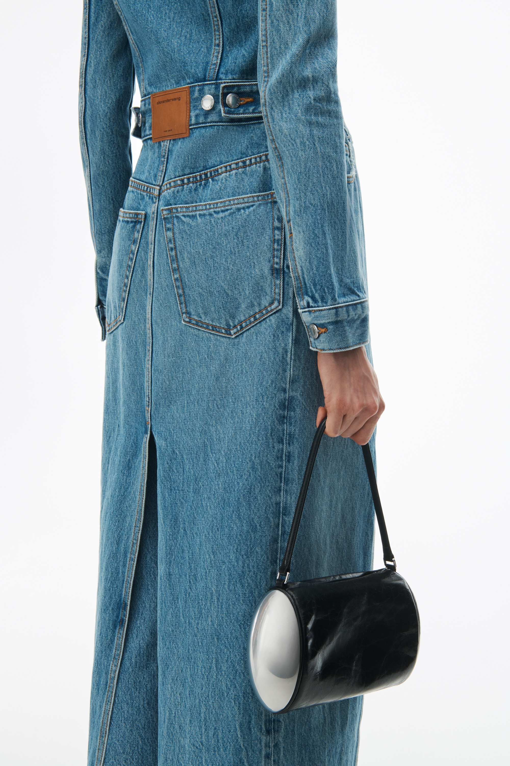 Duster Denim Coat With Tie Front - 6