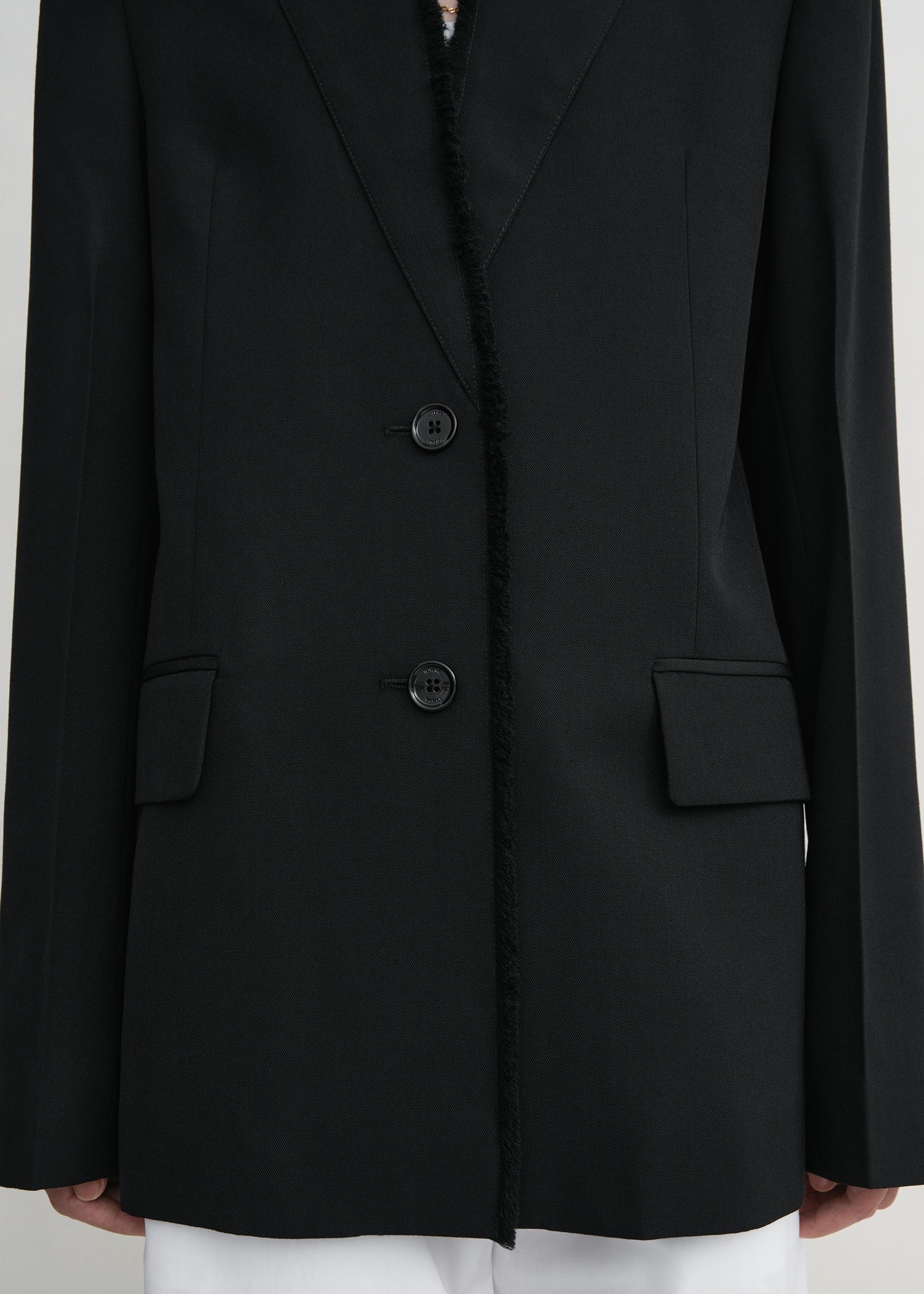 Raw lapel jacket black - 5