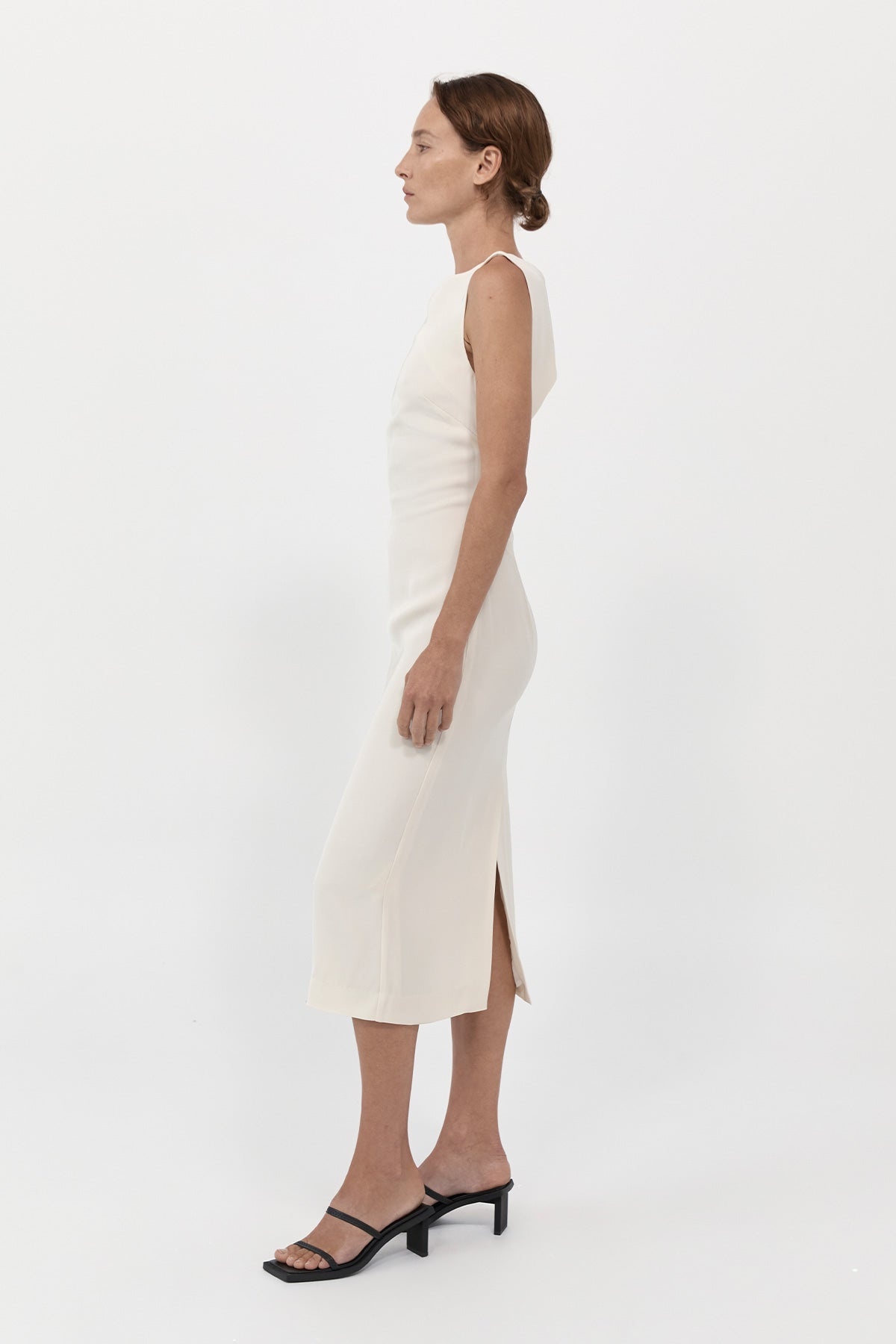 Cut Out Midi Dress - Cool White - 4