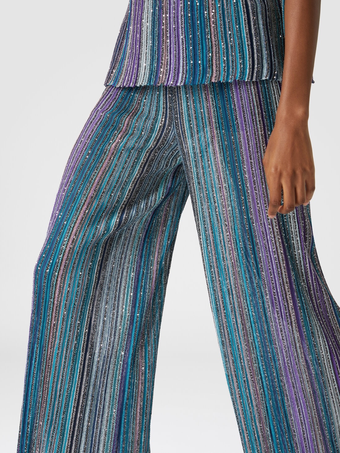 Ribbed trousers with sequins - 5