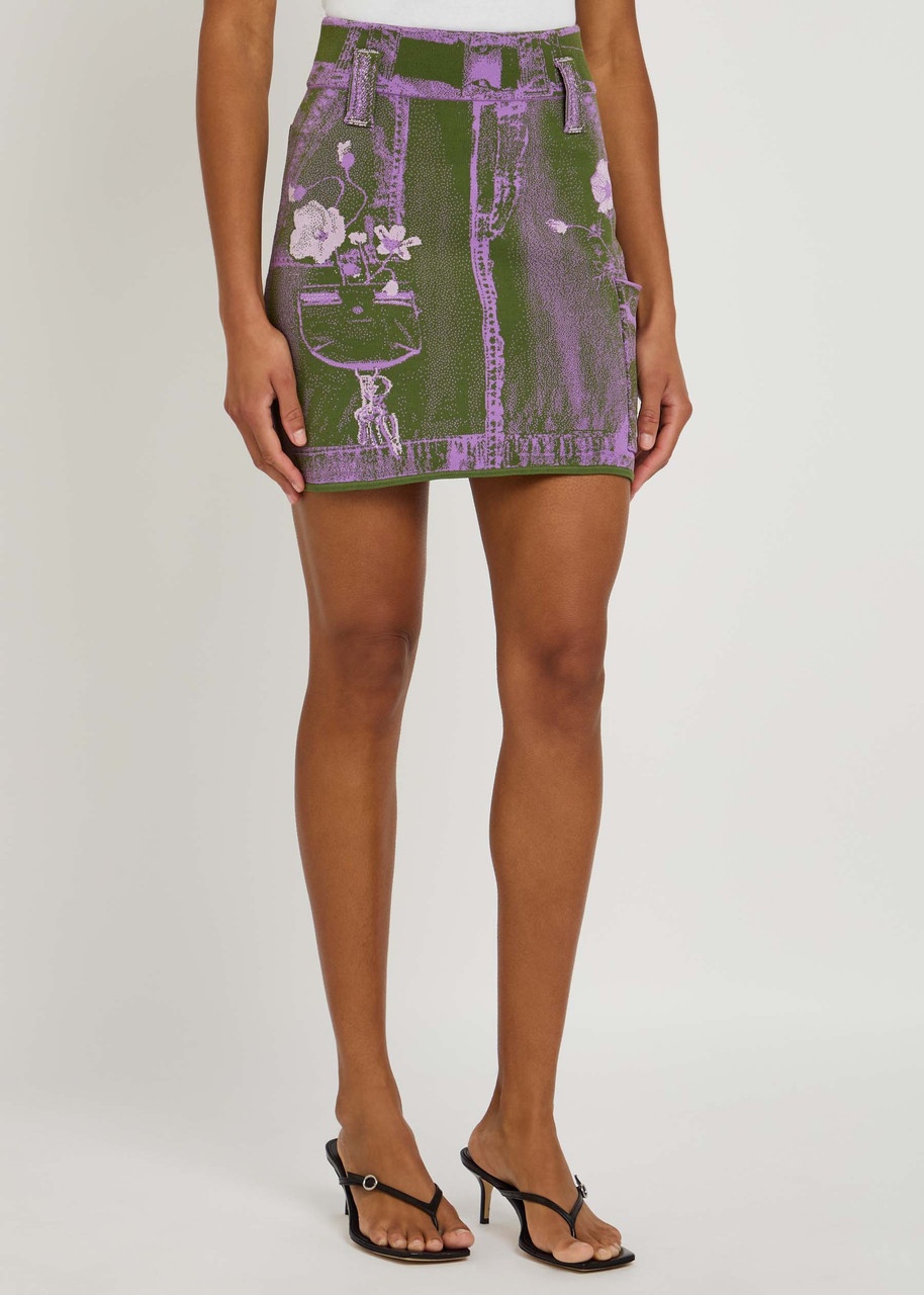 PH5 Daisy Patterned-intarsia Knitted Mini Skirt - 2