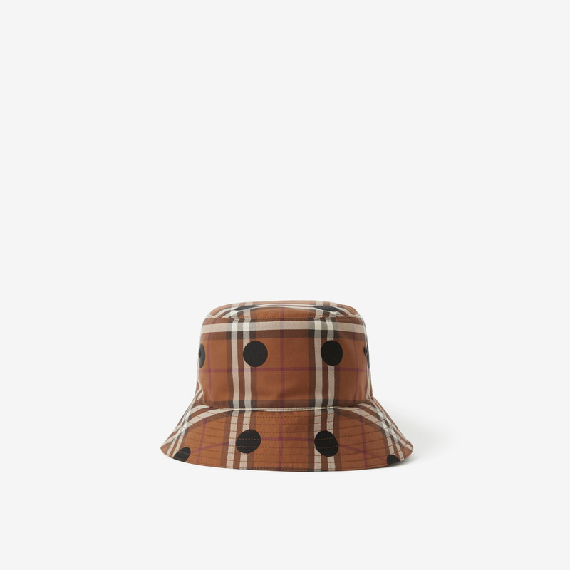 Polka Dot Check Cotton Bucket Hat 1