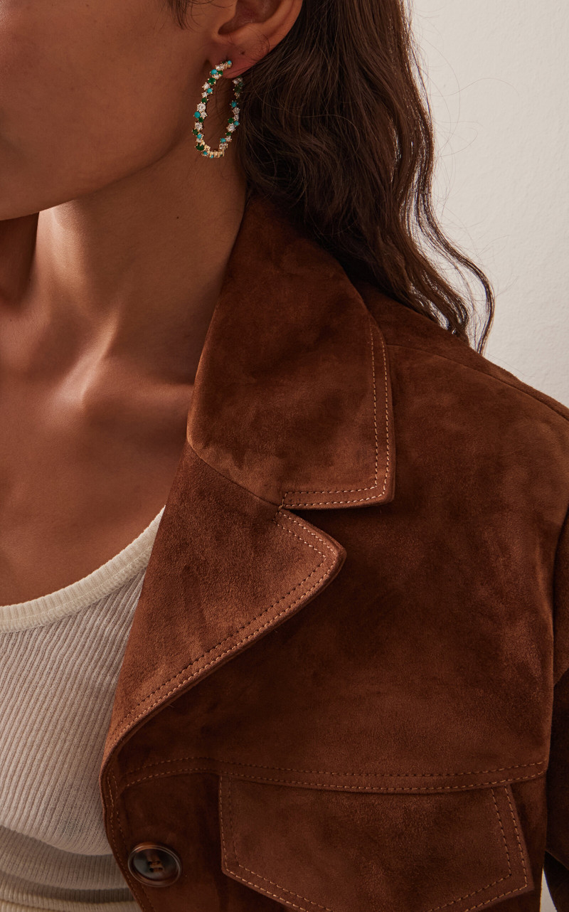 SYDNEY EVAN 14k Yellow Gold Large Diamond Hoop Earrings blue outlook