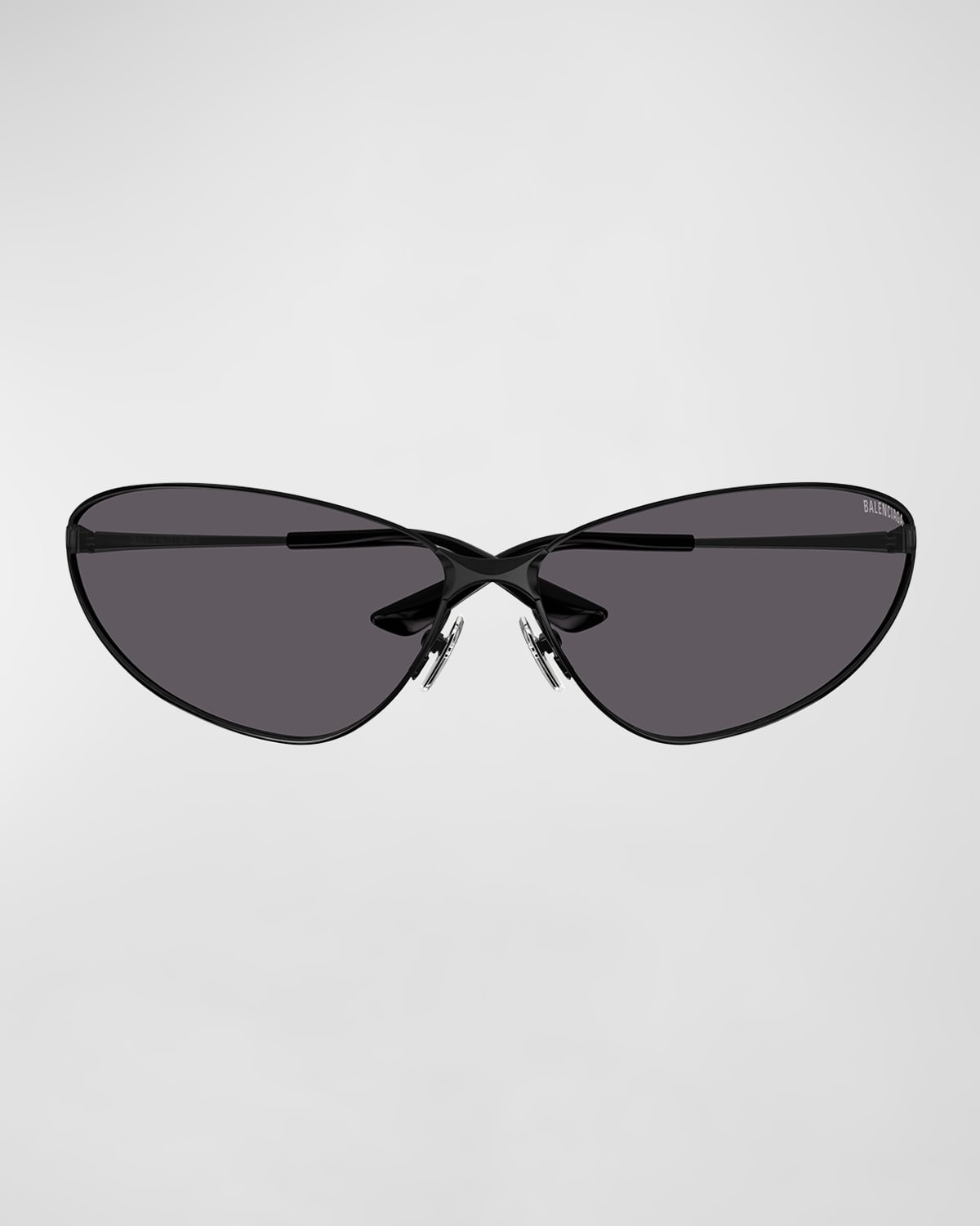 Curved Metal Cat-Eye Sunglasses - 3