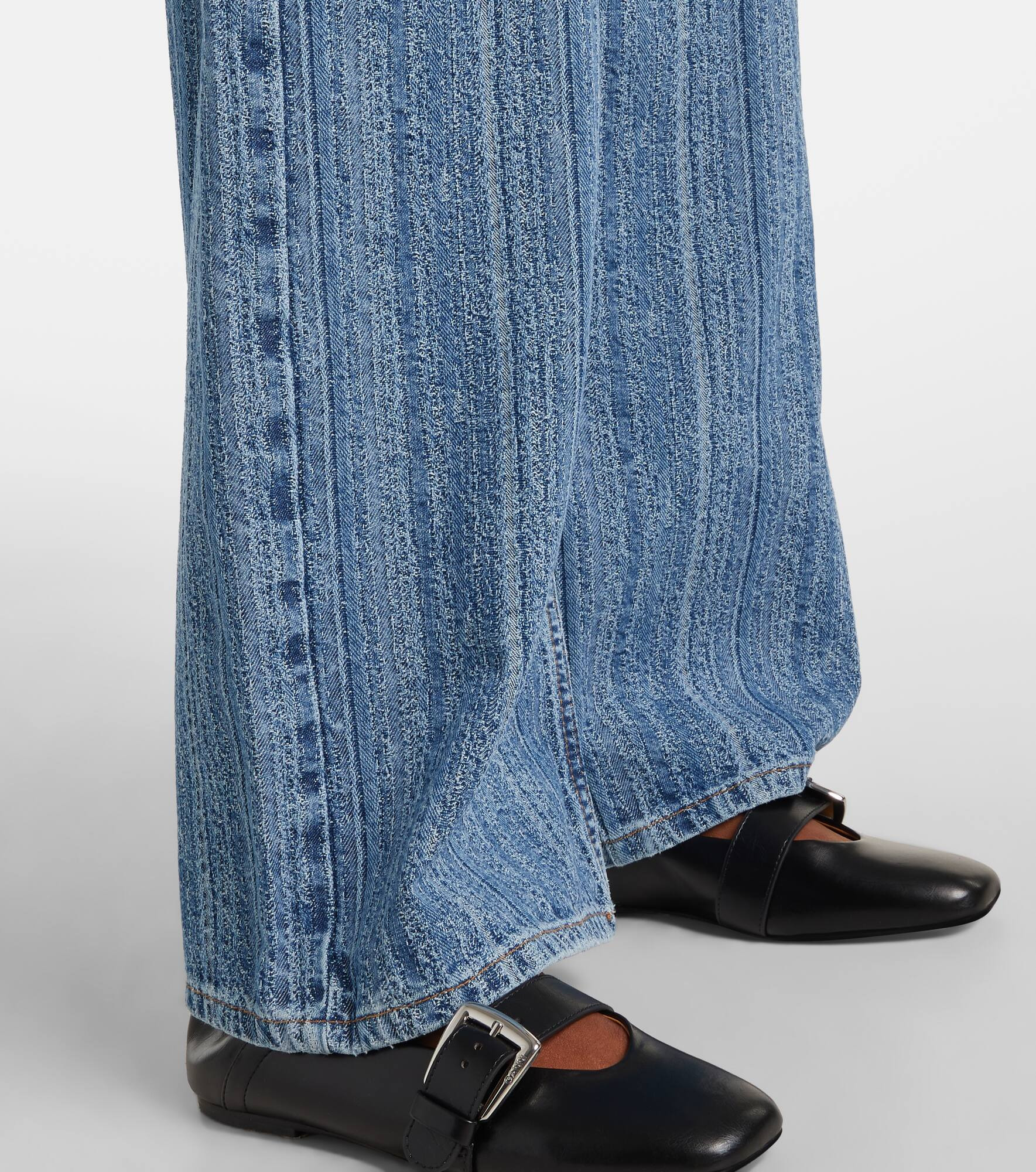 Striped wide-leg jeans - 5