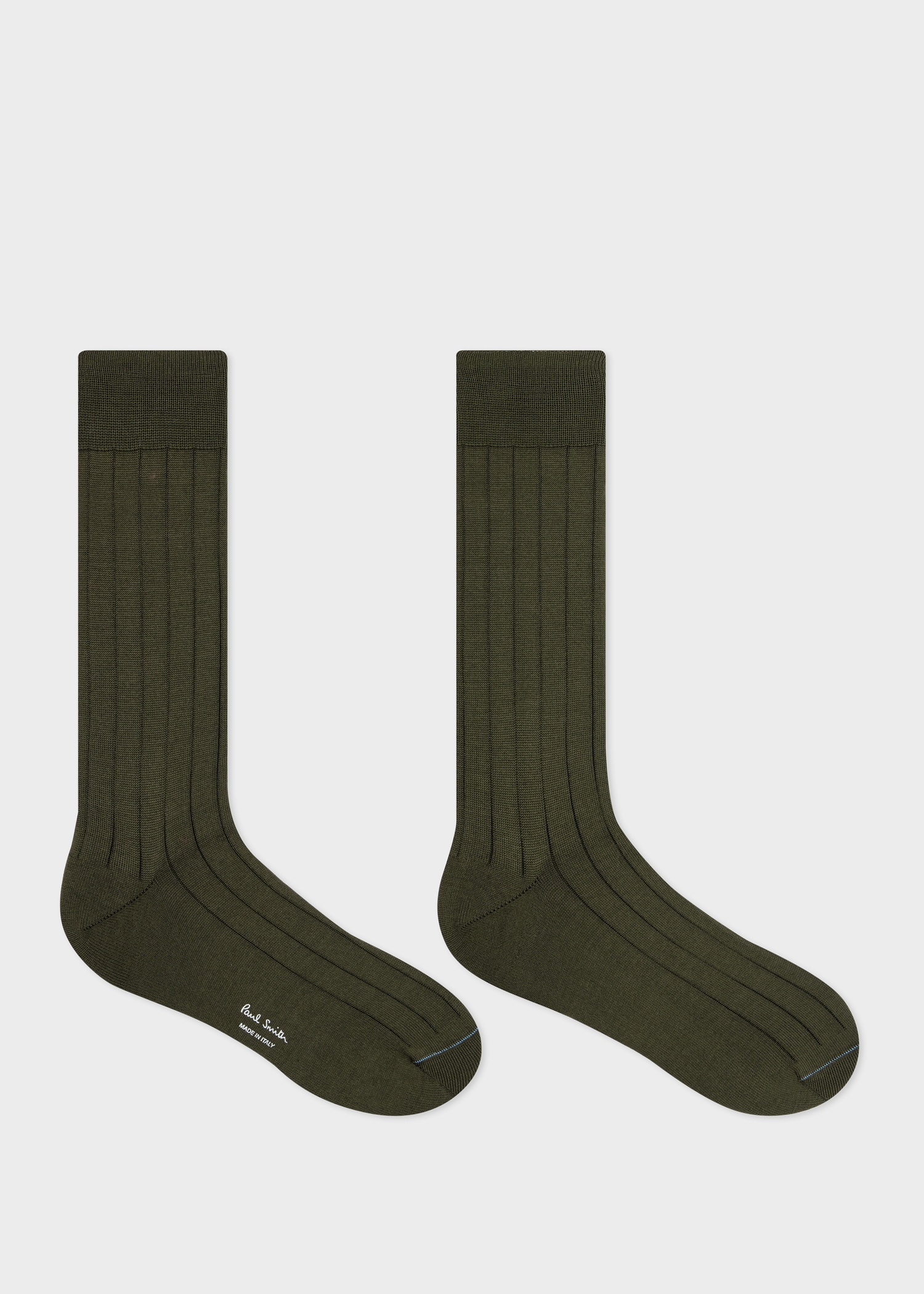 Khaki Cotton Ribbed Socks - 2