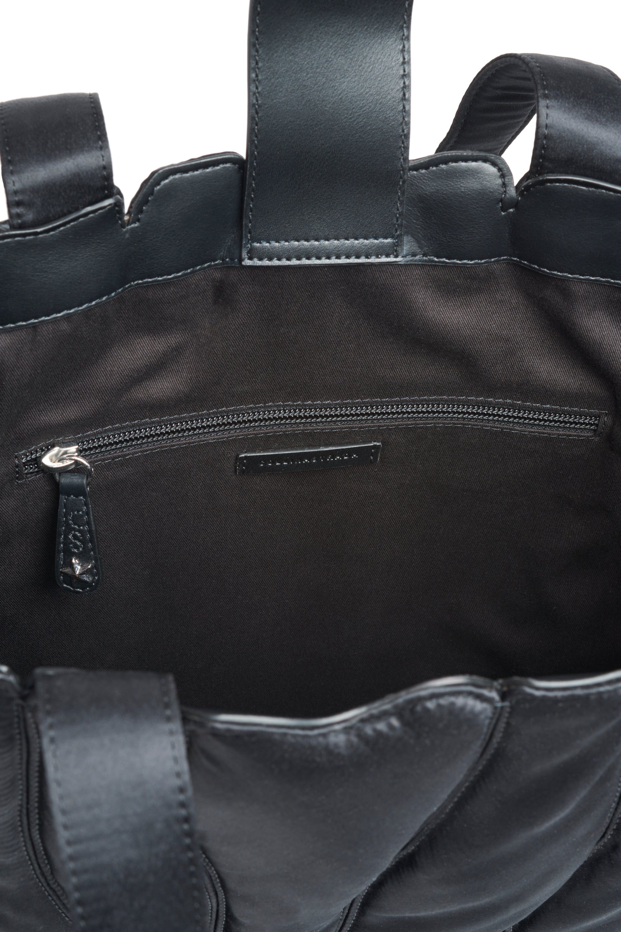 BLACK SATIN CATERPILLAR TOTE - 3