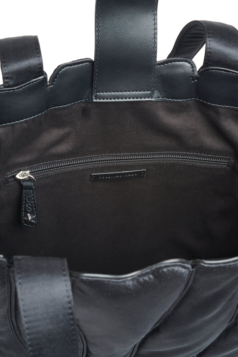 BLACK SATIN CATERPILLAR TOTE 3