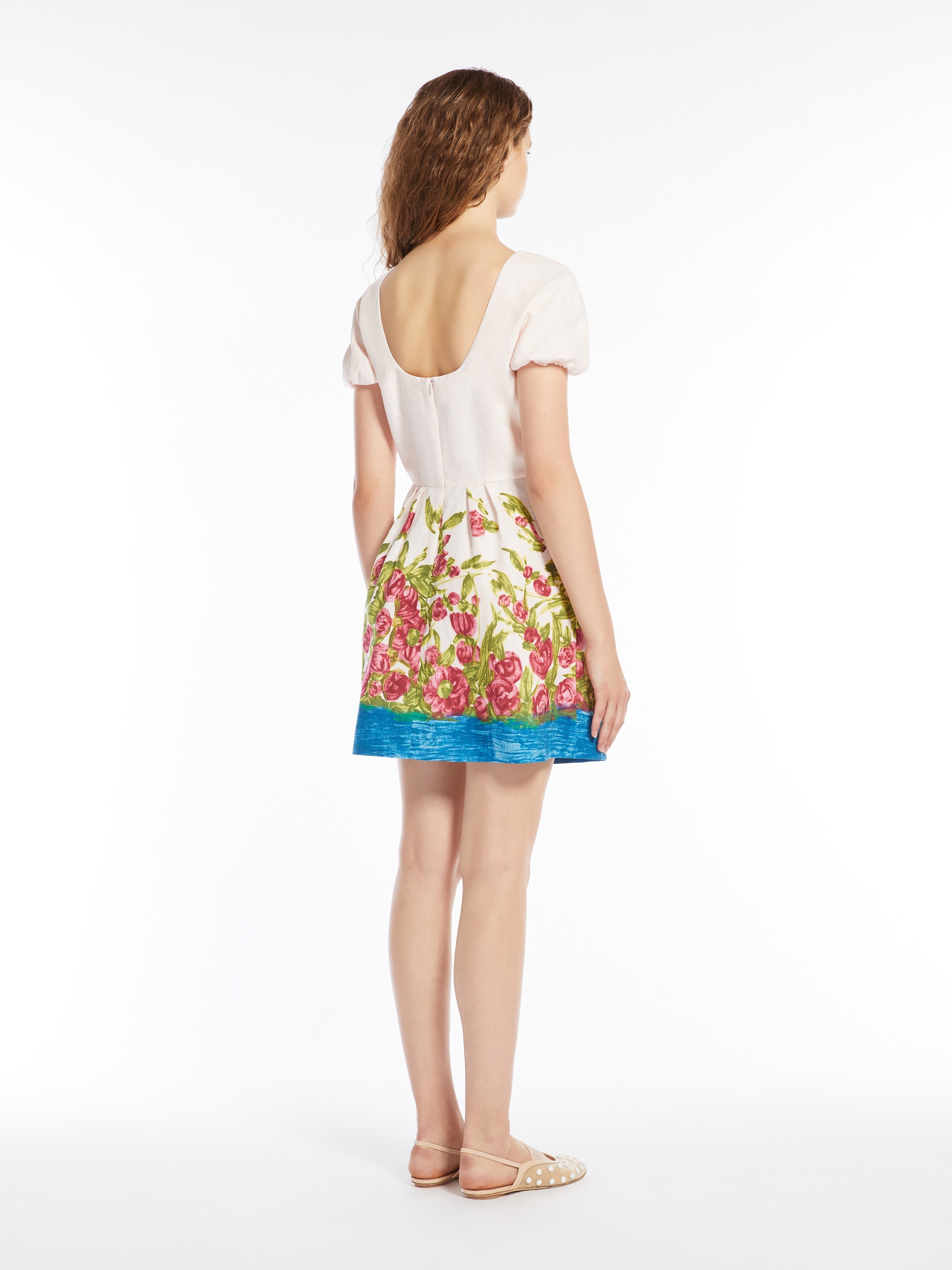 EBBRO Mini dress in cotton and linen canvas - 4