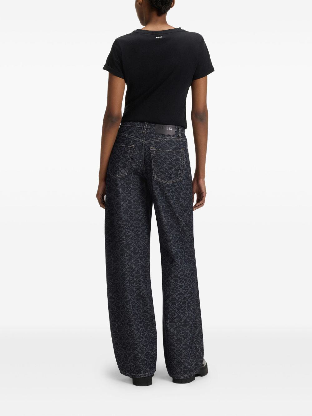 monogram-print jeans - 3