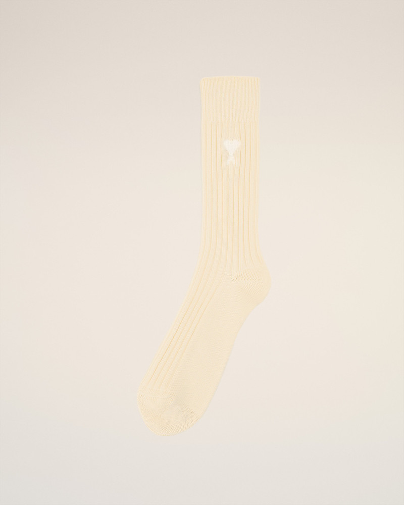 BEIGE COTTON AMI DE COEUR SOCKS 1