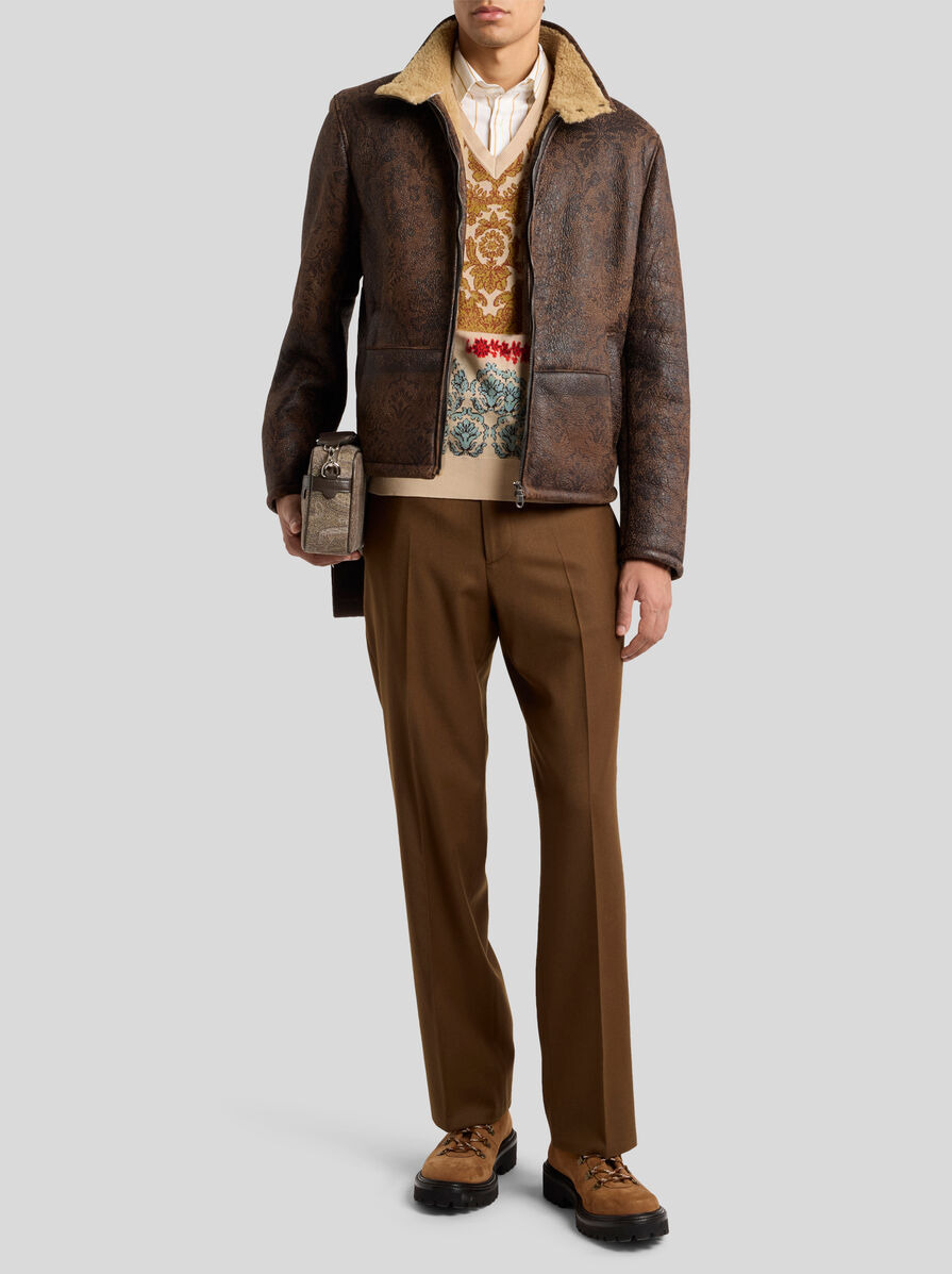 SHEARLING JACKET WITH PRINT - 2