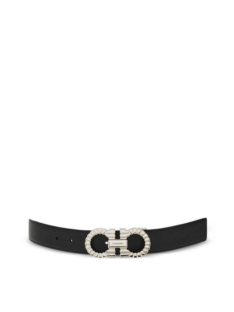 FERRAGAMO topstitched gancini buckle belt outlook