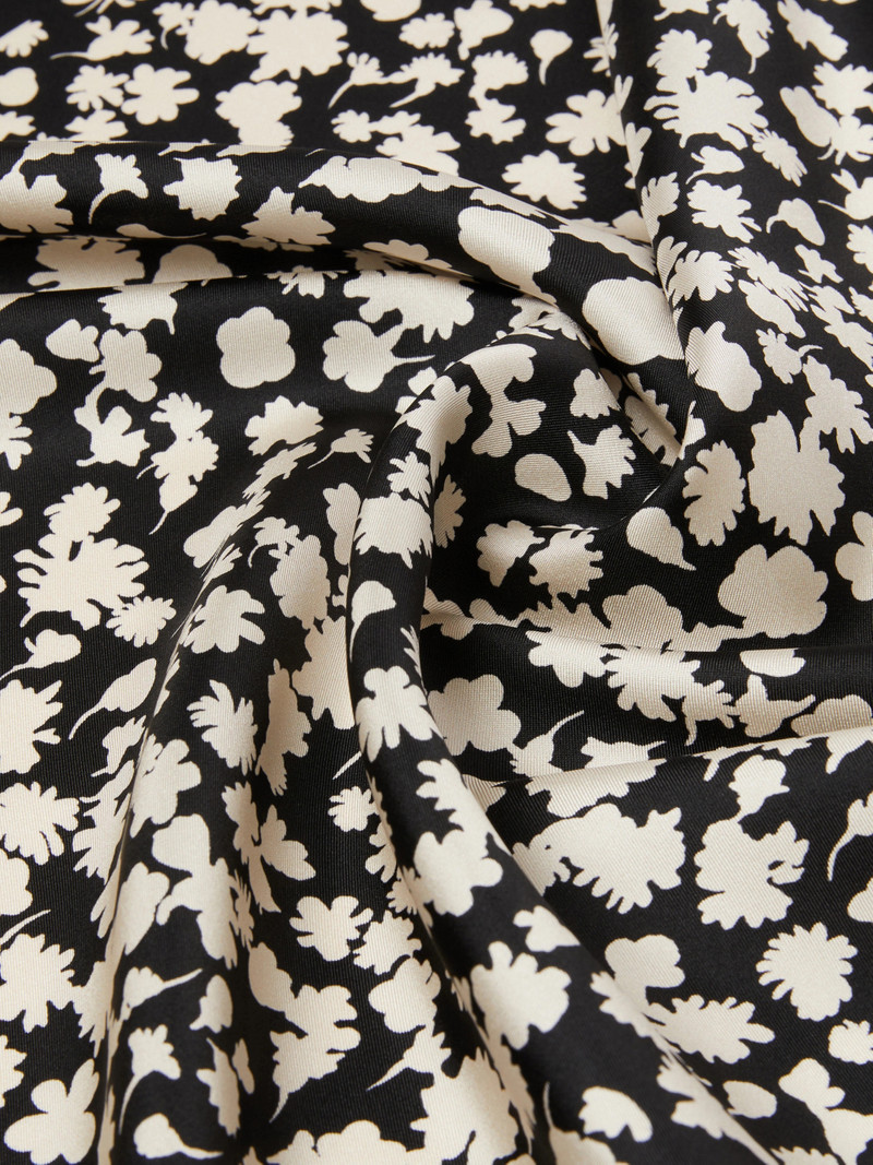 ONESTONEW Patterned silk twill foulard - BLACK 3