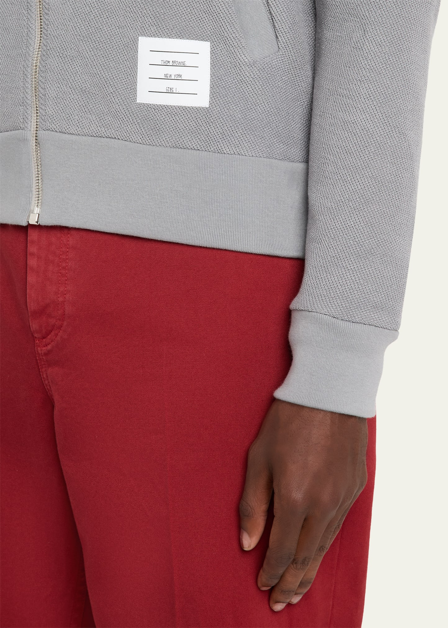 Men's Cotton 4-Bar Stripe Full-Zip Sweater - 5