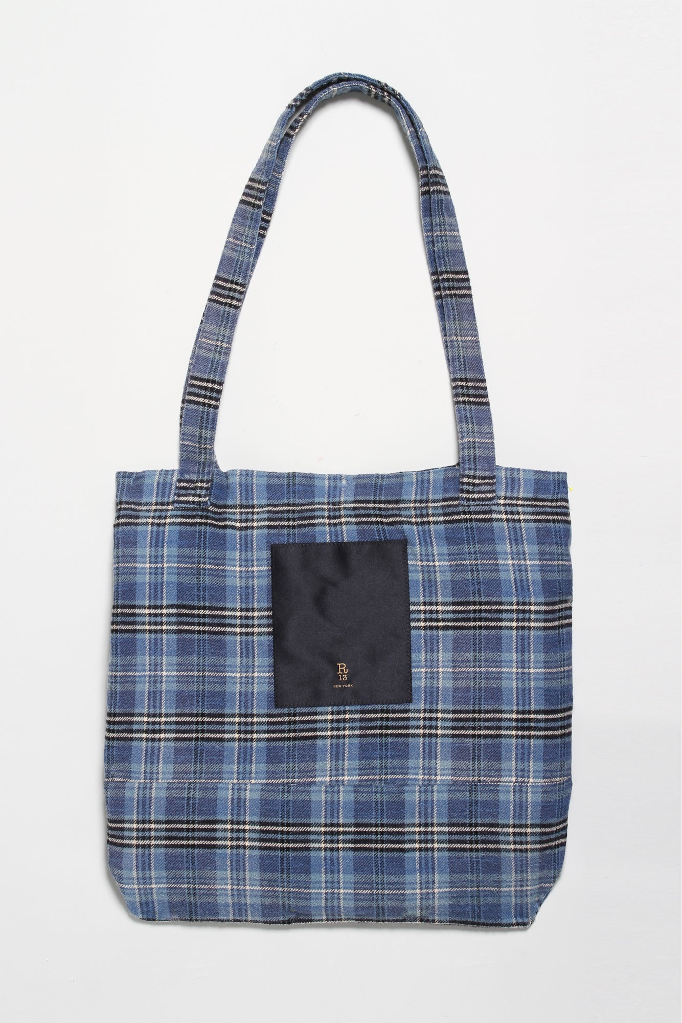 MEDIUM TOTE BAG - BLUE PLAID 2