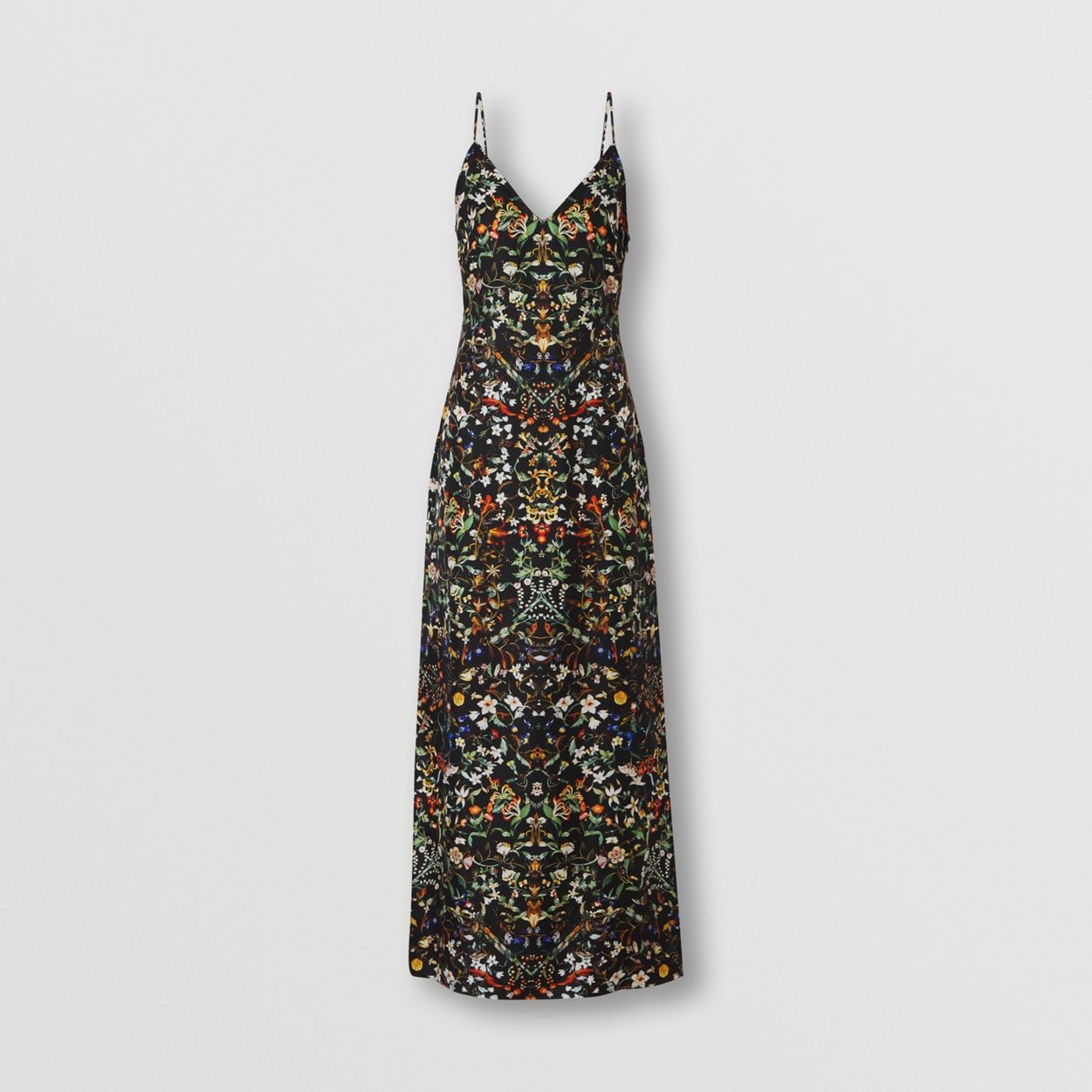 Floral Print Silk Slip Dress - 1