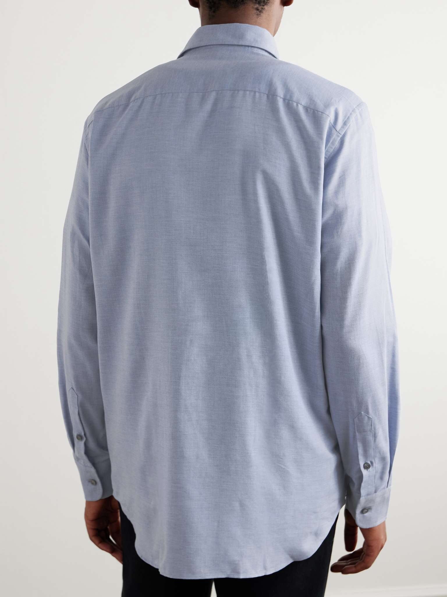 Brushed Cotton and Cashmere-Blend Twill Shirt - 4