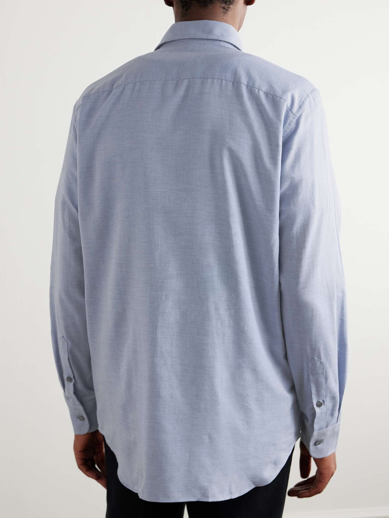 Brushed Cotton and Cashmere-Blend Twill Shirt 4