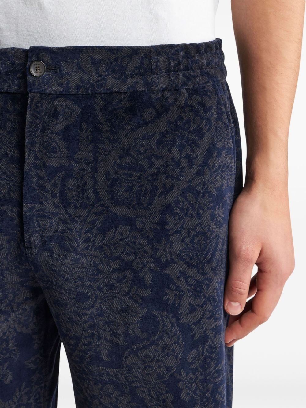 paisley-jacquard slim-cut trousers - 5