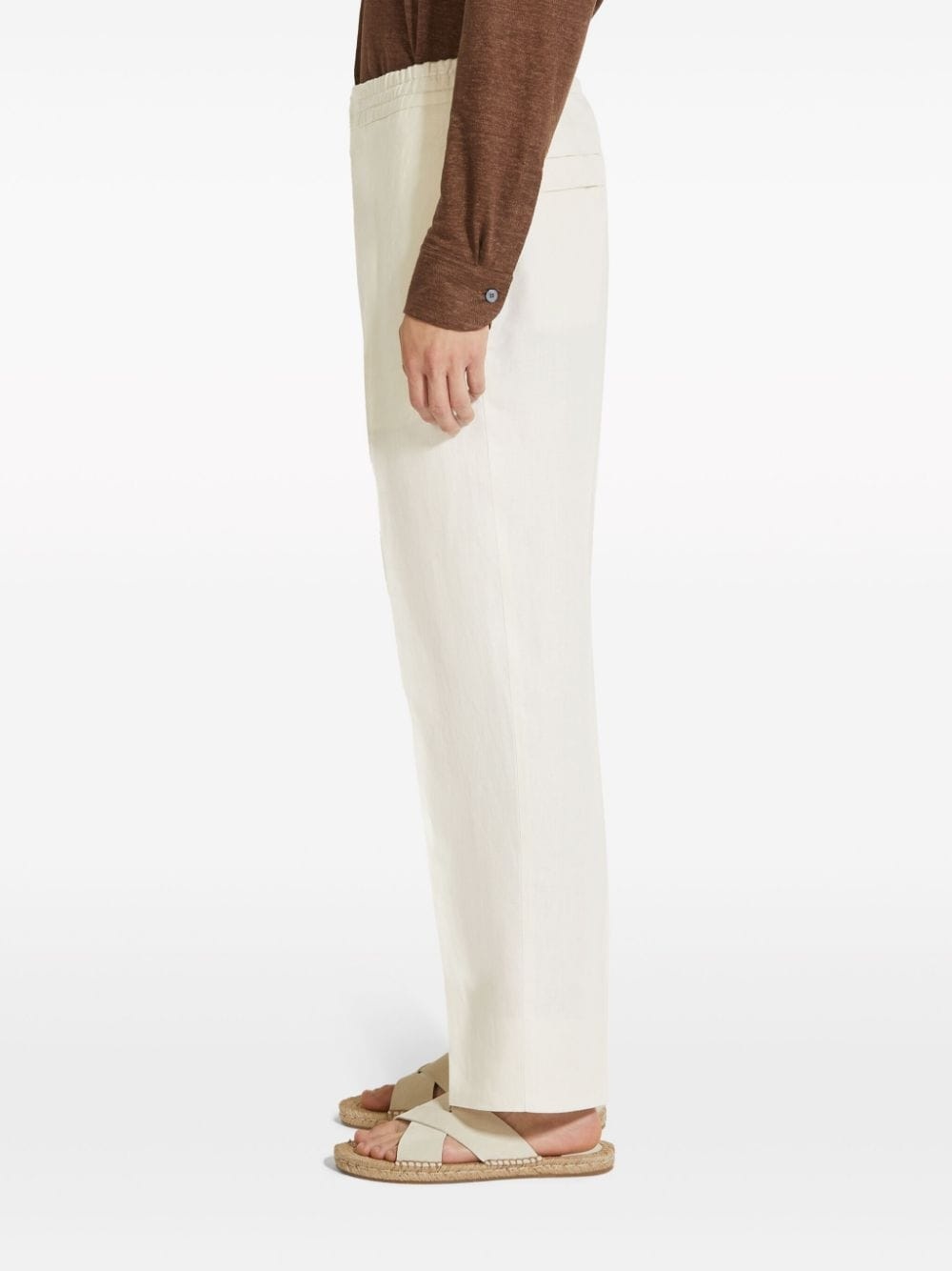 Oasi tapered-leg linen trousers - 3