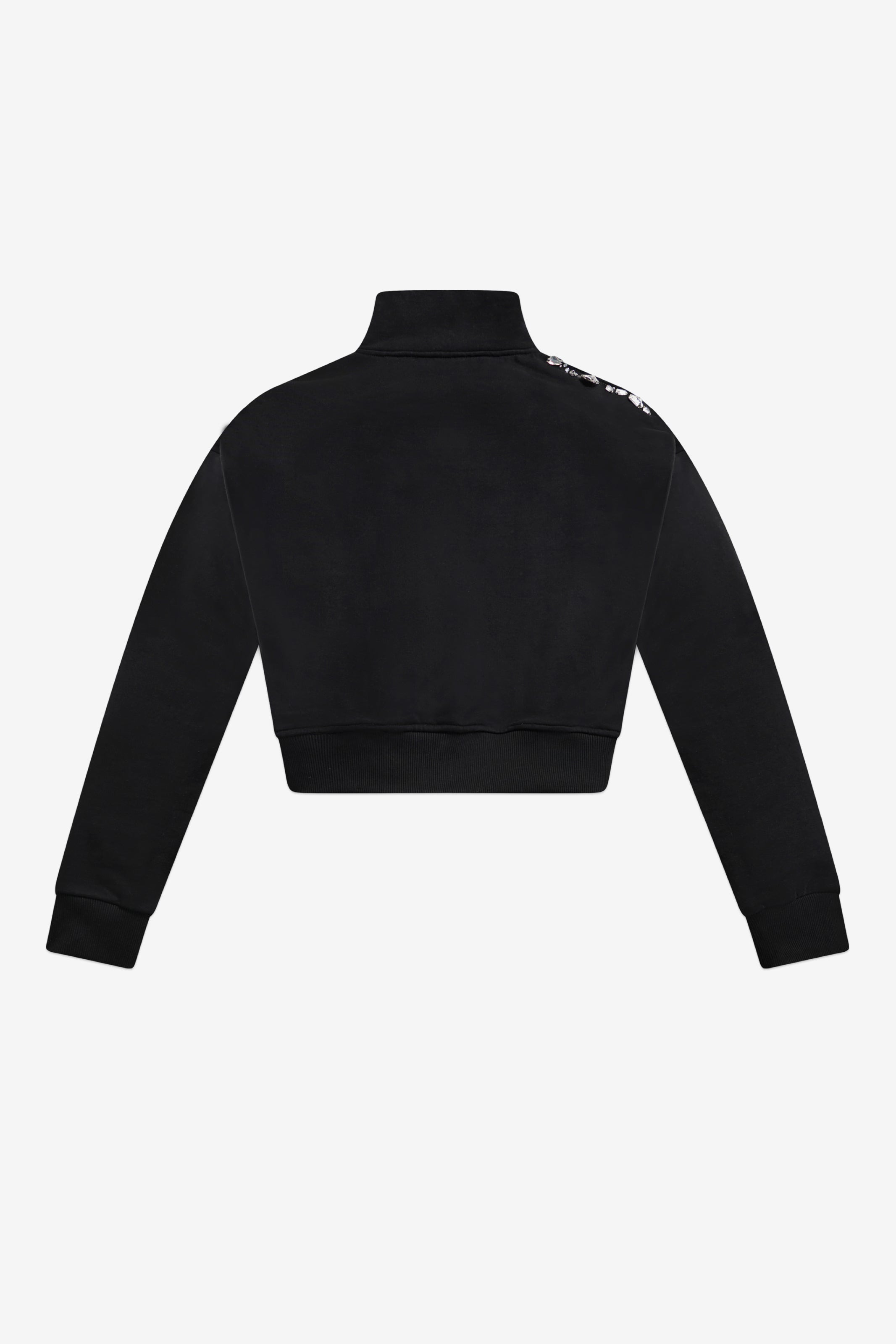 CRYSTAL CLUSTER CUTOUT QUARTER ZIP SWEATSHIRT - 2