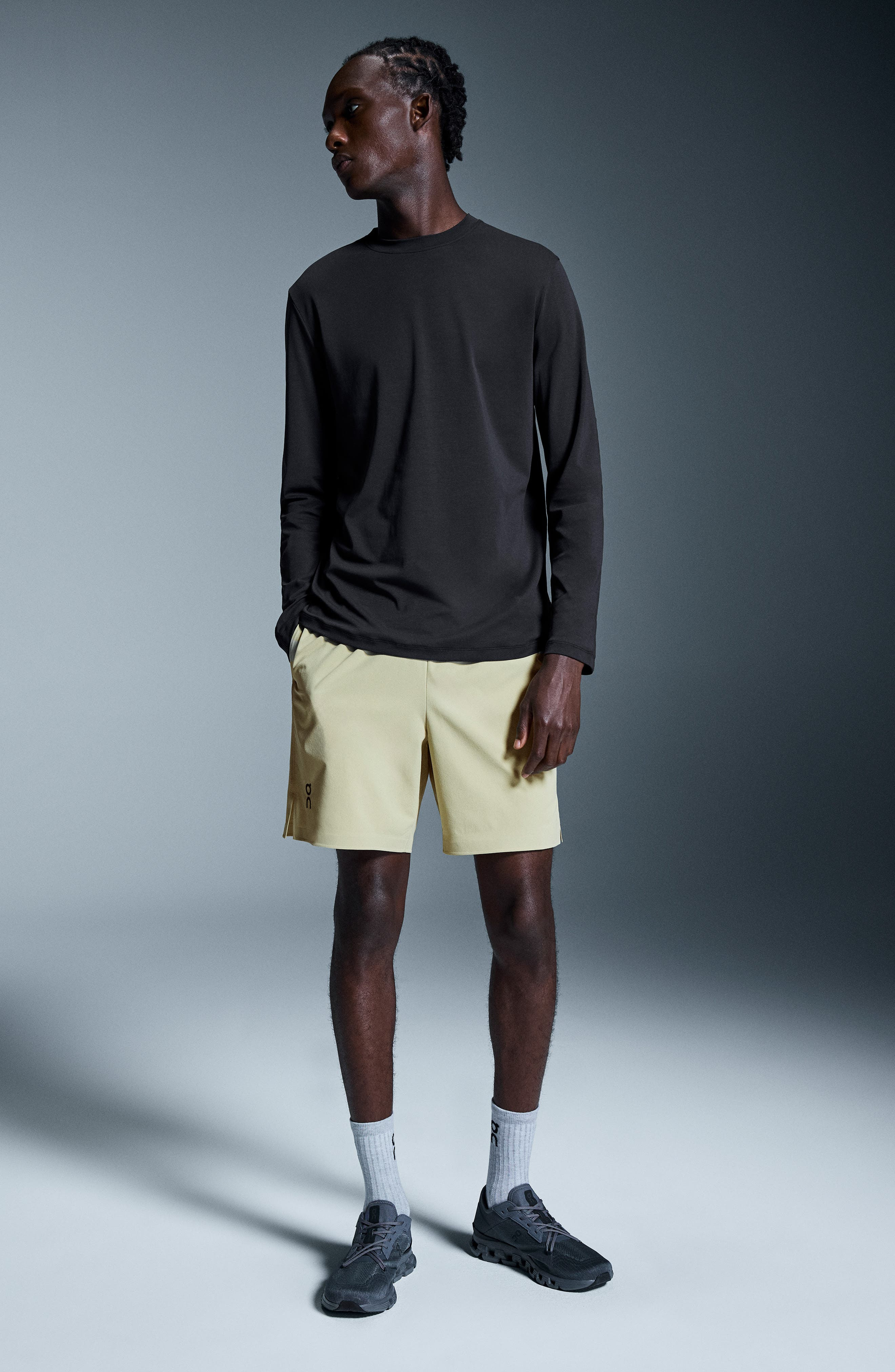 Focus Long Sleeve Pima Cotton Blend T-Shirt in Black at Nordstrom - 4