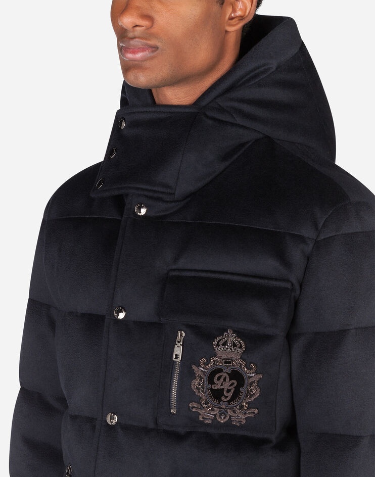 Quilted cashmere jacket with patch - 4