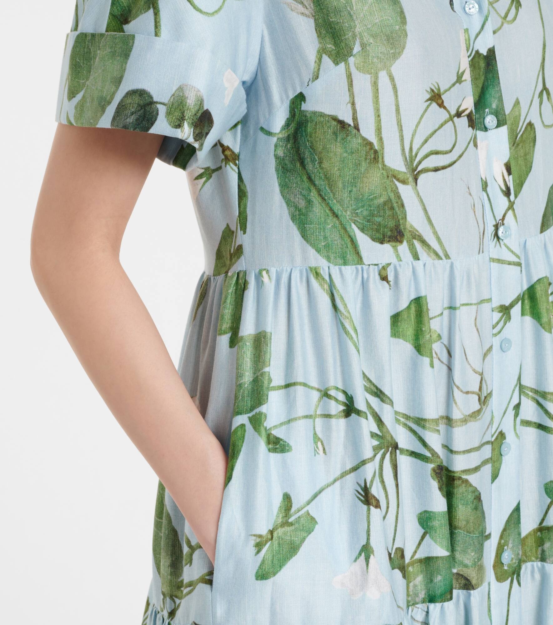 Tiered floral cotton midi dress - 5