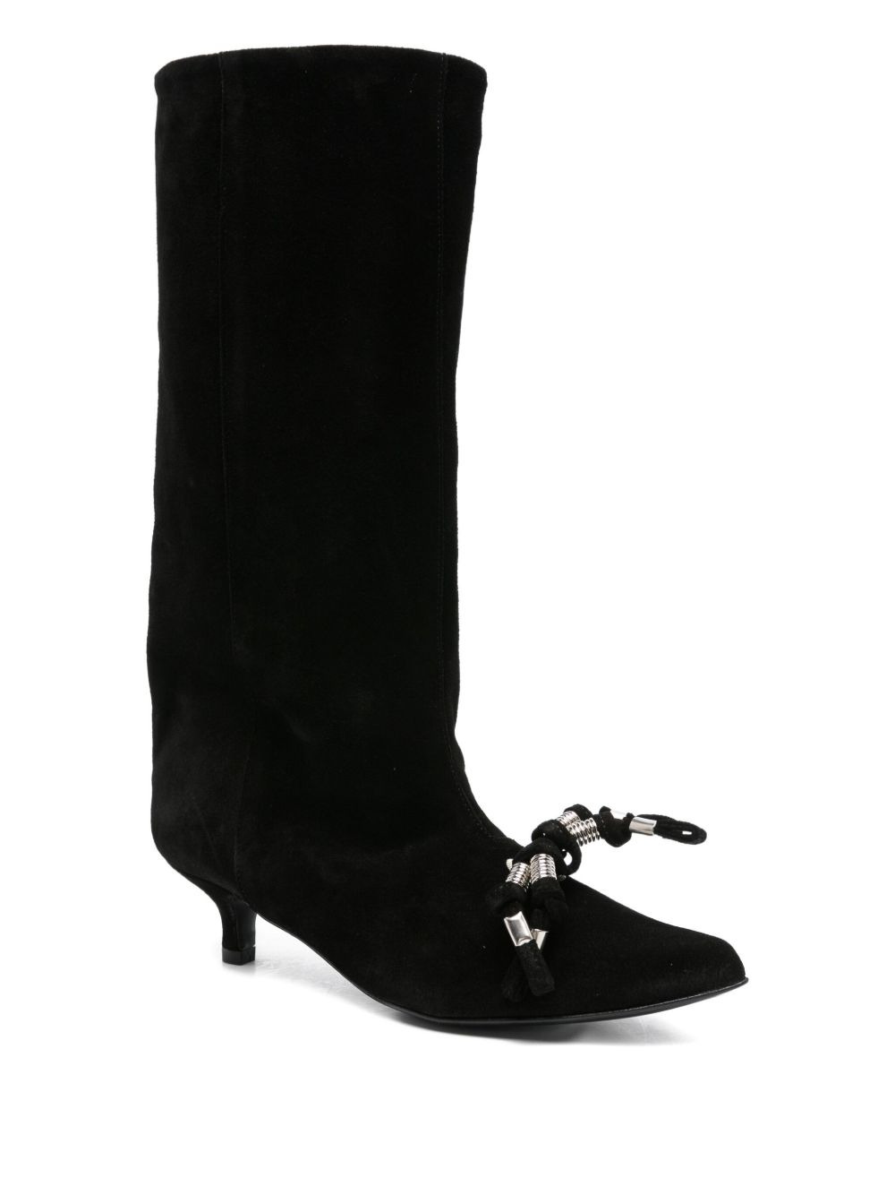 45mm knotted-tassel suede boots - 2