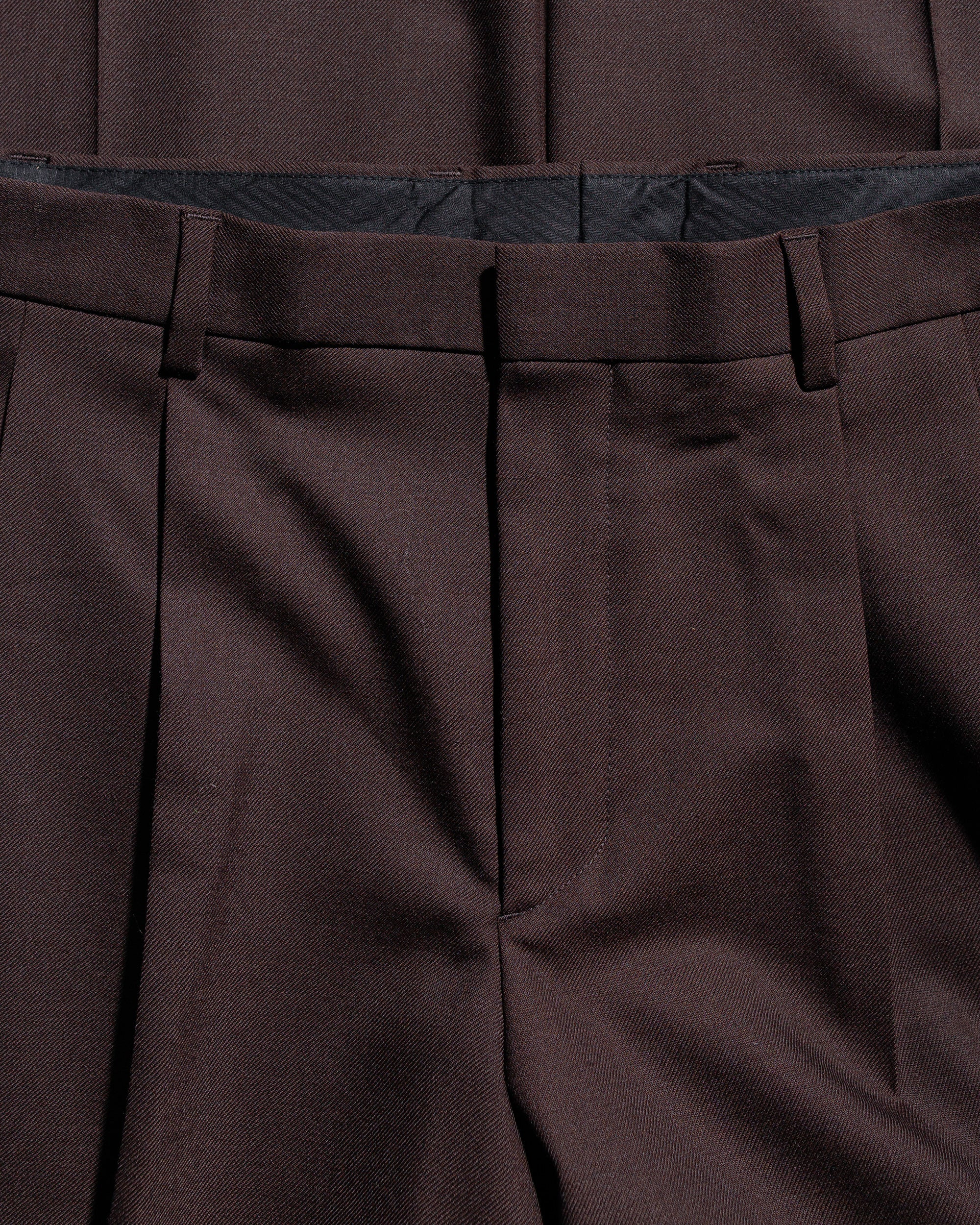 Wide Pleated Trouser Brown - 5