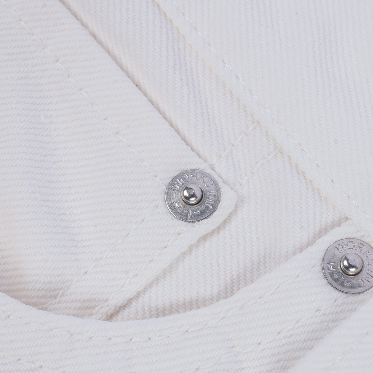 IH-634-WT 13.5oz Denim Straight Cut Jeans - White - 10