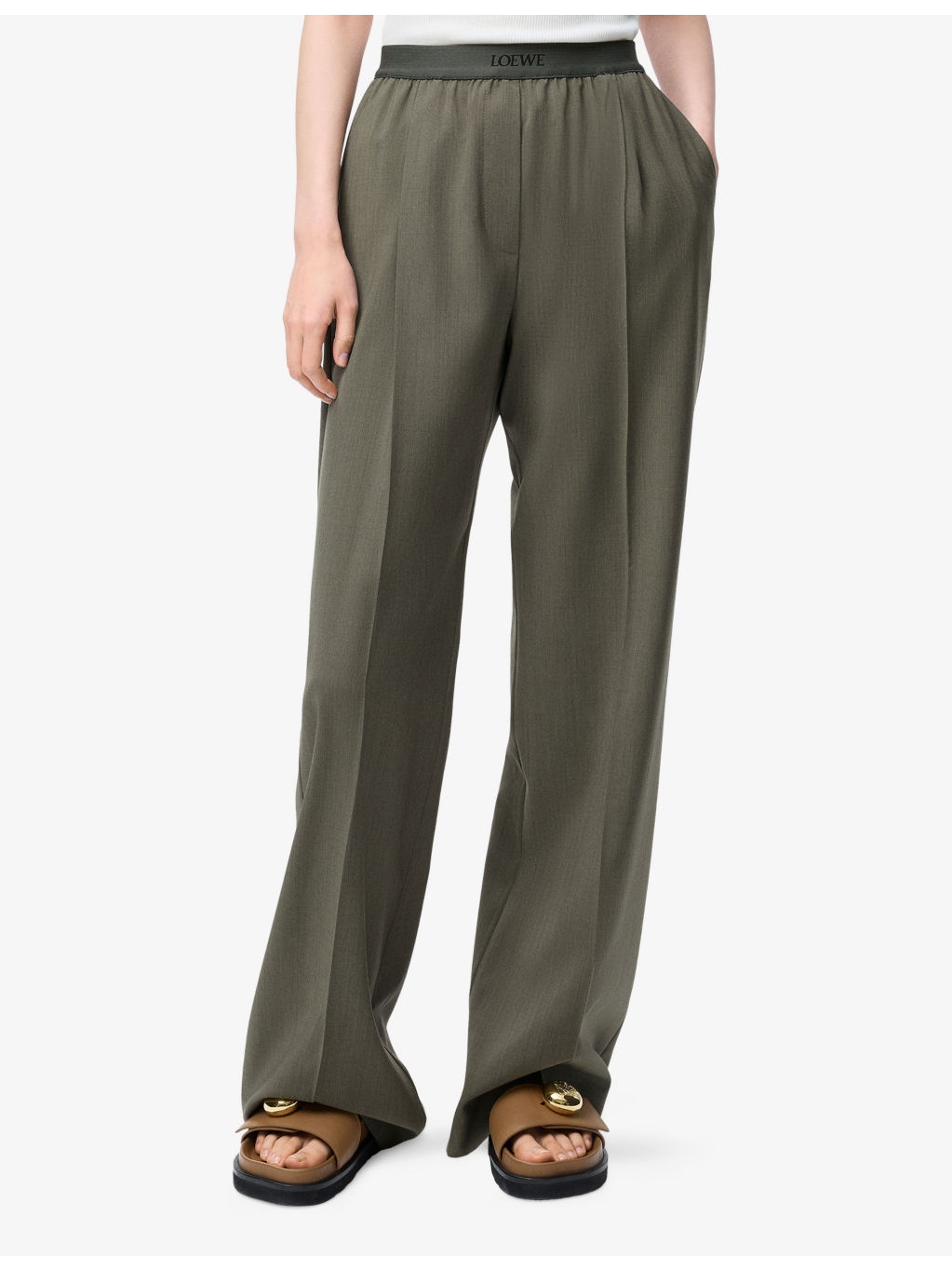 Logo-Waistband Straight-Leg Woven Trousers - 3