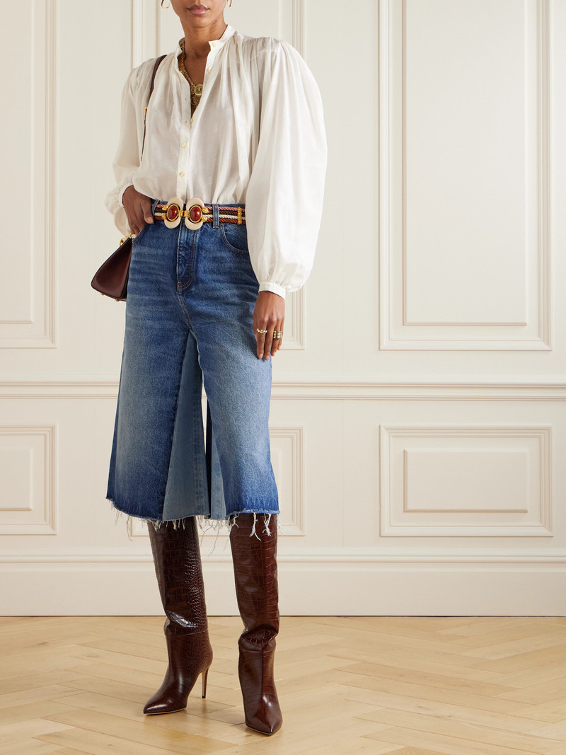 Etro Pleated Paisley-print Cotton And Silk-blend Blouse outlook