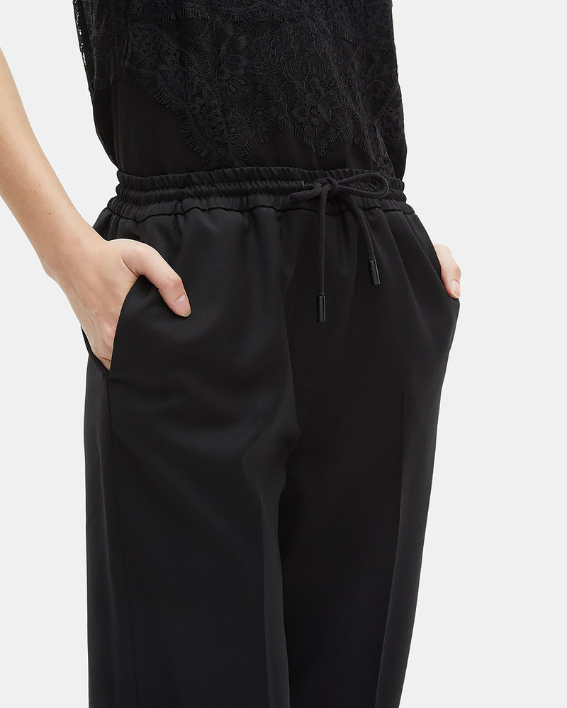 STRAIGHT-CUT BLACK WOOL PANTS 5