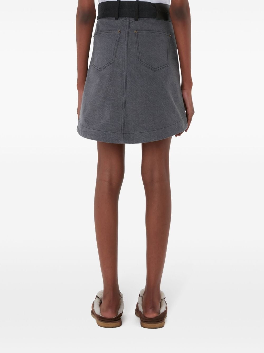 panelled mini denim skirt - 4