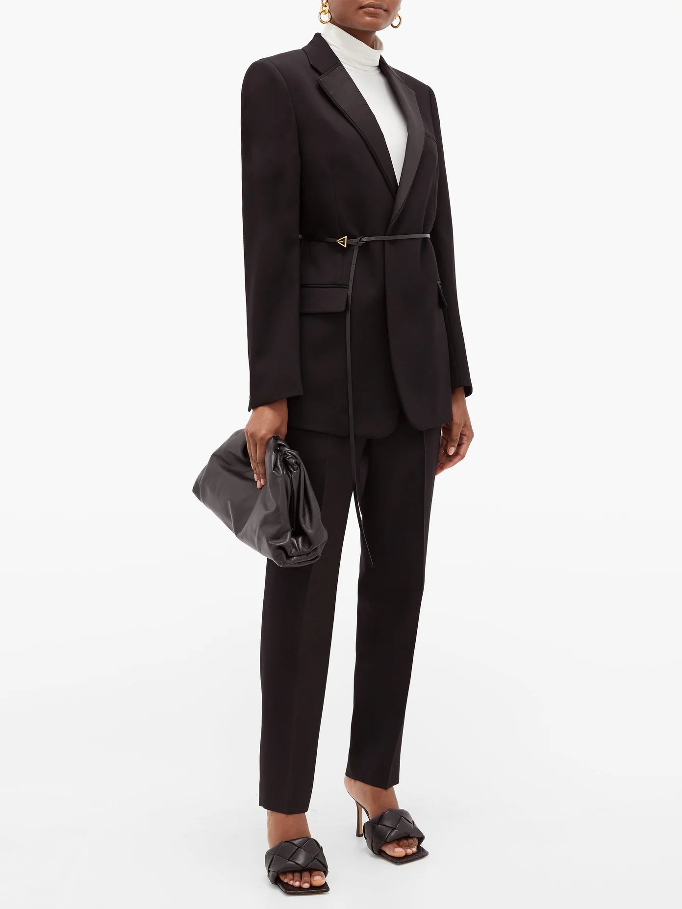 Oversized grain de poudre tuxedo jacket - 7