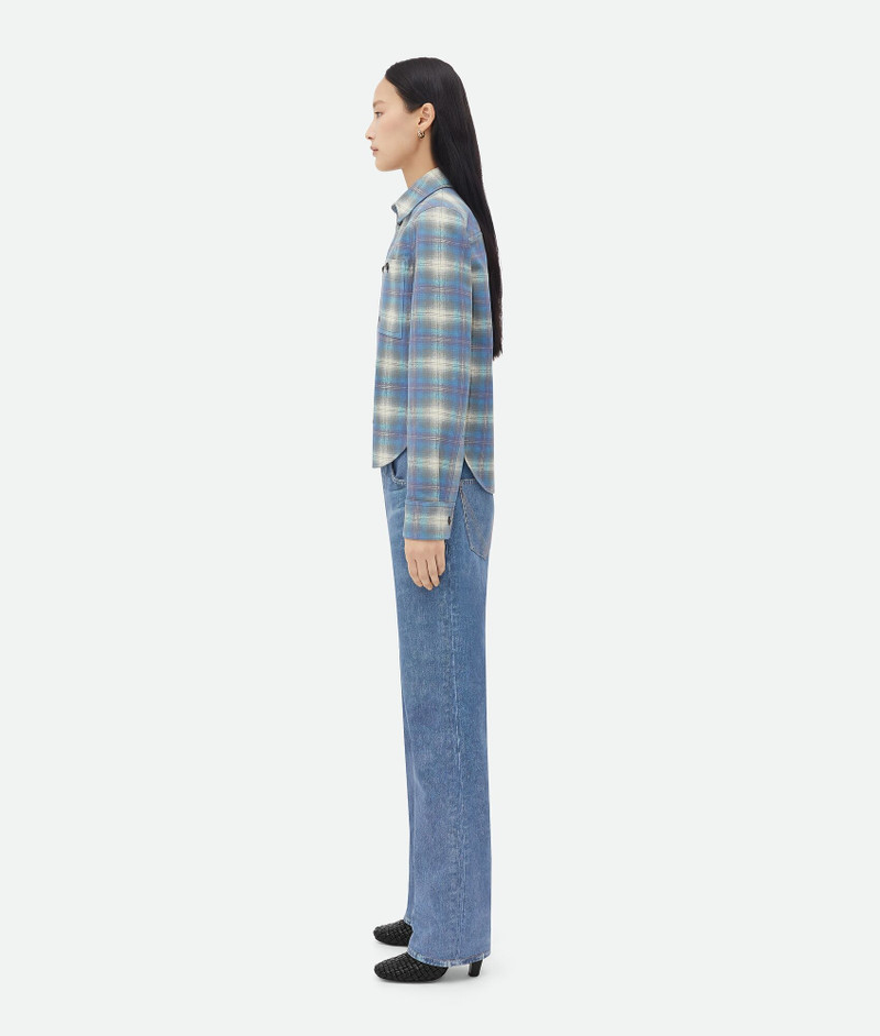 Bottega Veneta Flannel-Printed Leather Shirt outlook
