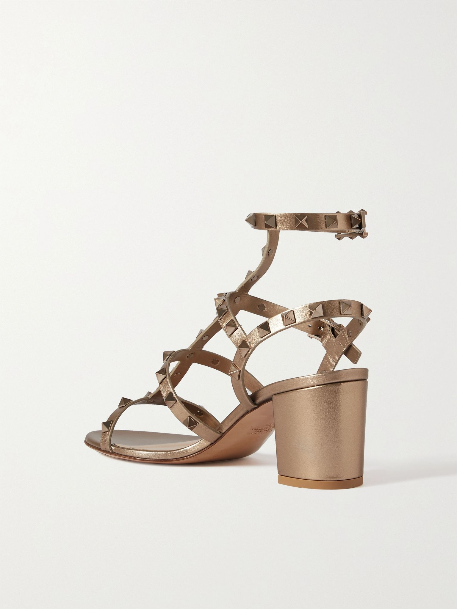 Rockstud 60 leather sandals Gold - 3