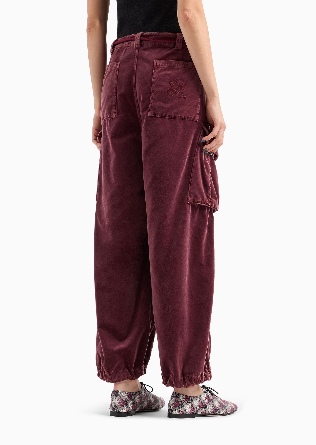 Cotton-velvet cargo trousers - 3